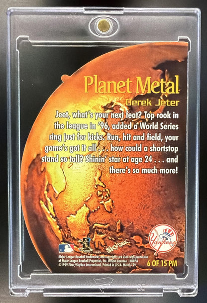1999 Skybox Metal Universe Derek Jeter #6 Planet Metal Die Cut