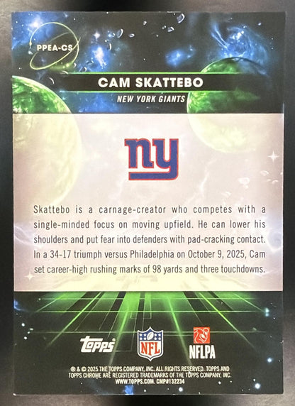 2025 Topps Cosmic Chrome Cam Skattebo #PPEA-CS Planetary Pursuit Earth SP RC