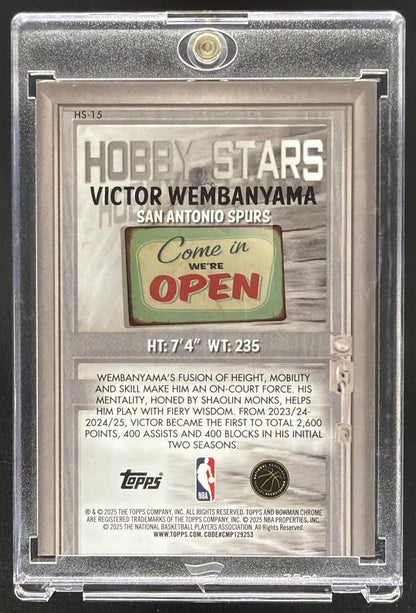 2025 Bowman Victor Wembanyama #HS-15 Chrome Hobby Stars Orange Geometric Refractor /25