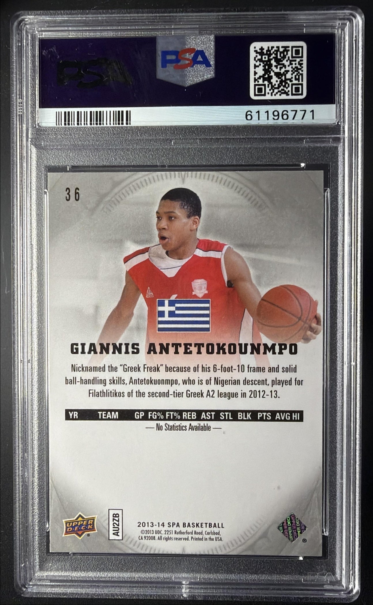 2013-14 SP Authentic Giannis Antetokounmpo #36 - RC PSA 9
