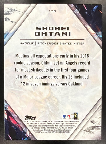 2018 Topps Fire Shohei Ohtani #150 RC Angels