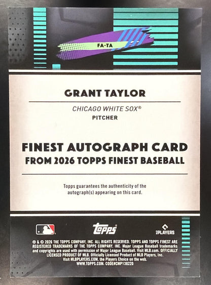 2026 Topps Finest Grant Taylor #FA-TA Auto Orange Geometric Refractor 7/25 RC