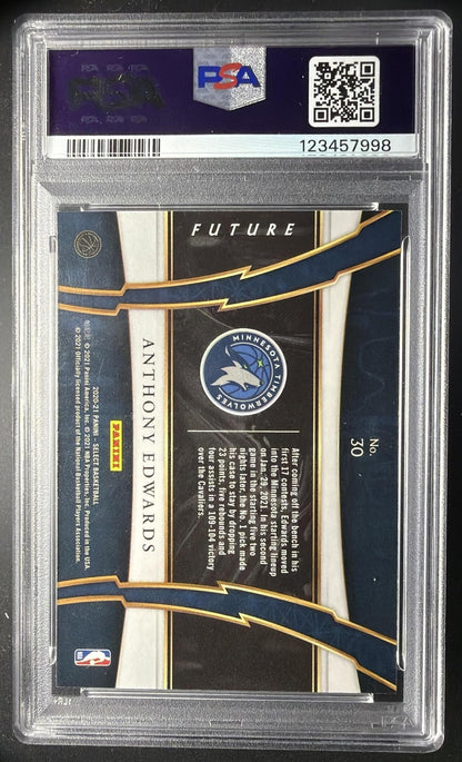 2020-21 Panini Select Anthony Edwards #30 Future RC PSA 10
