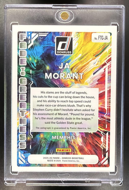 2025-26 Panini Donruss Ja Morant #FTG-JA Fade to Greatness 42/49 Auto