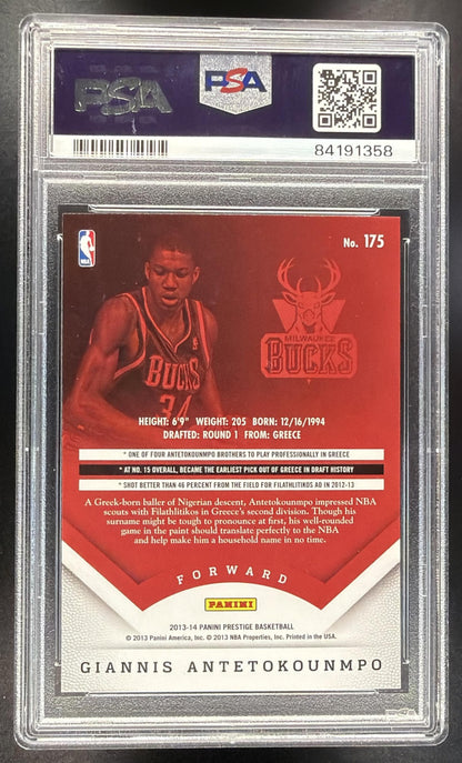 2013-14 Panini Prestige Giannis Antetokounmpo #175 RC PSA 10