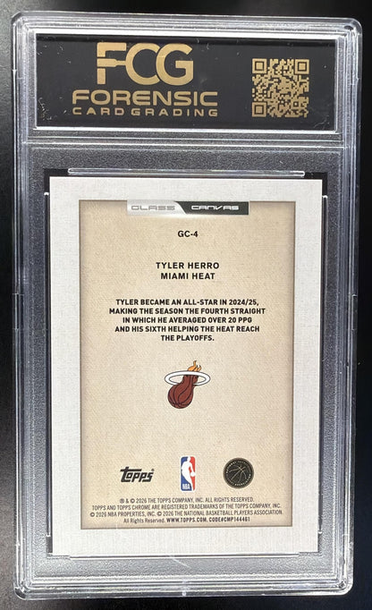 2025-26 Topps Chrome Update Tyler Herro #GC-4 Glass Canvas SSP FCG 10