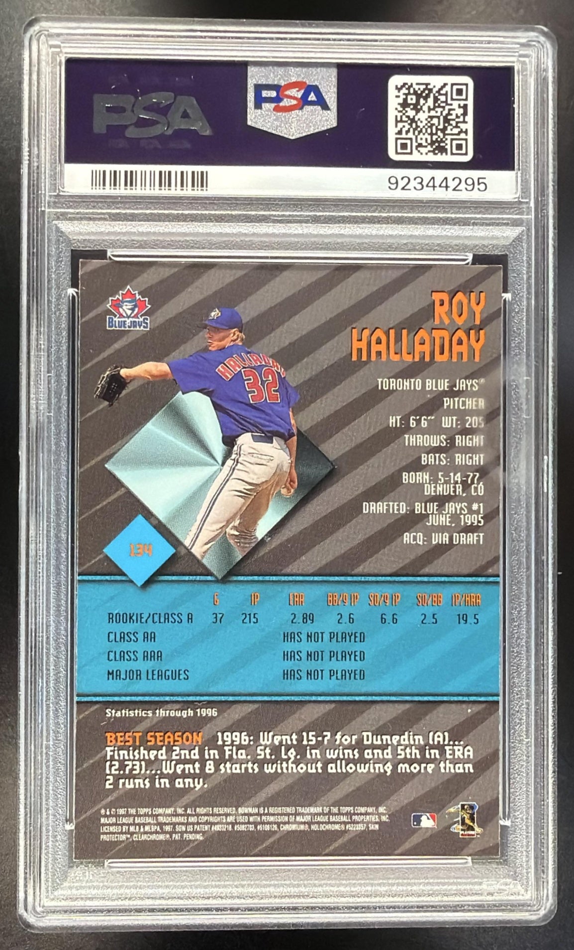 1997 Bowman's Best Roy Halladay #134 RC PSA 10