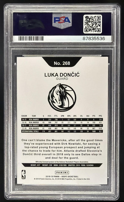 2018-19 Panini Hoops Luka Doncic #268 Blue RC PSA 9