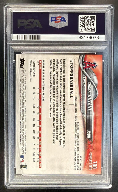 2018 Topps Complete Set Shohei Ohtani #700 Retail RC PSA 9