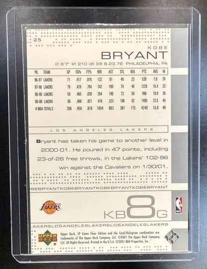 2000-01 Upper Deck SP Game Floor Edition Kobe Bryant #25 Lakers