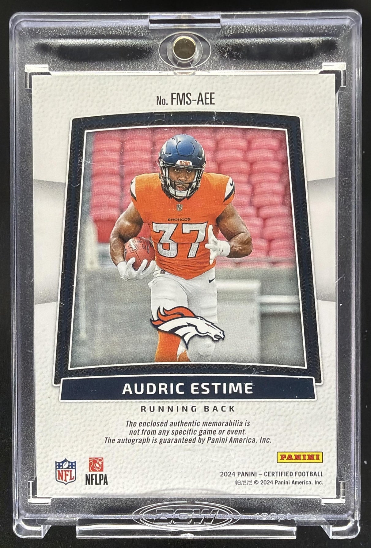 2024 Panini Certified Audric Estime #FMS-AEE Freshman Fabric /3 Nike Swoosh