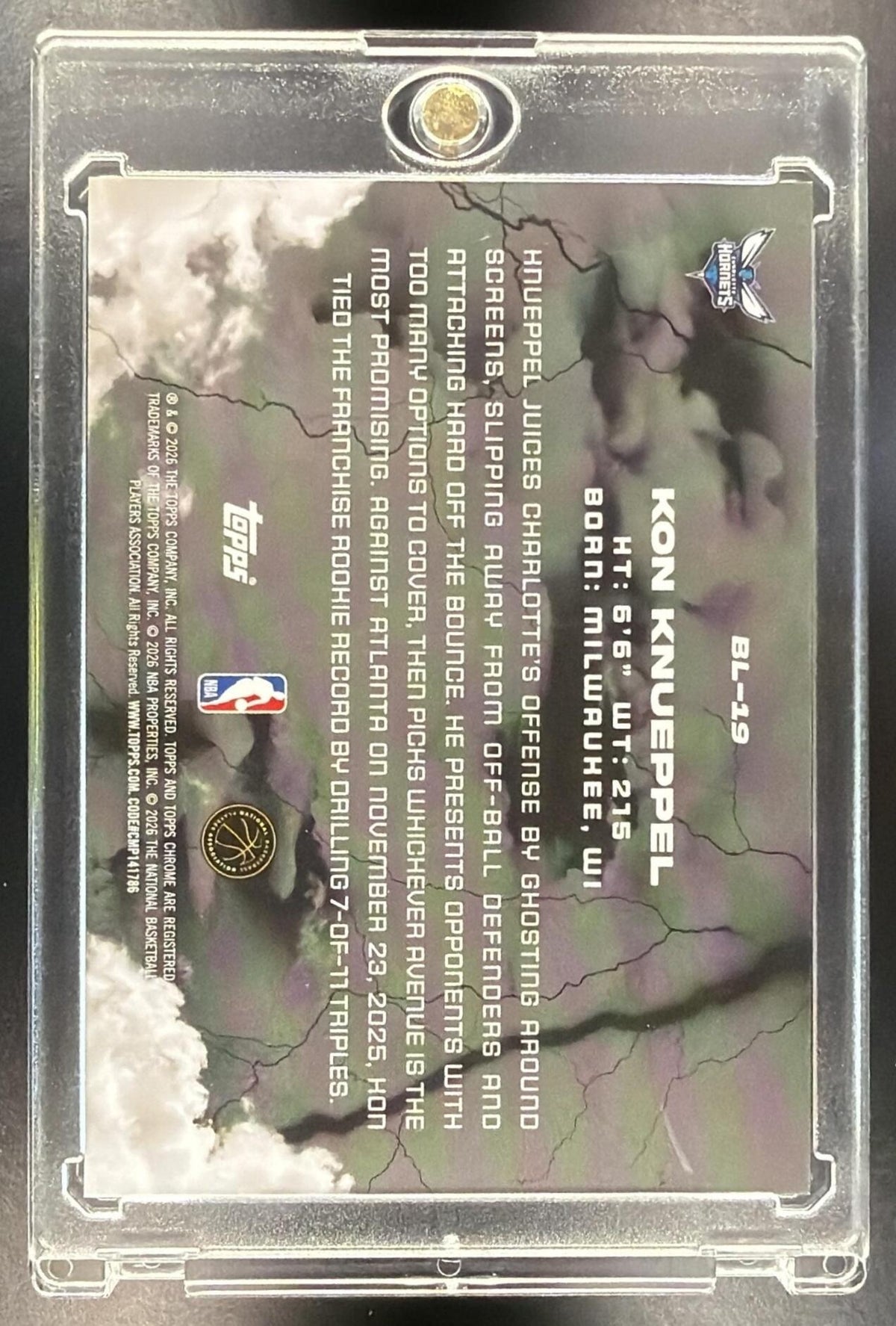 2025-26 Topps Chrome Black Kon Knueppel #BL-19 Lightning SP RC
