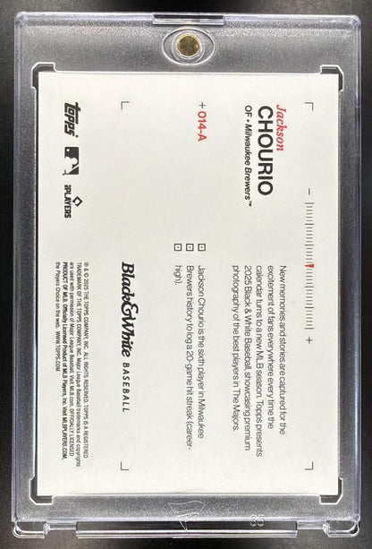 2025 Topps Black and White Jackson Chourio #014-A Auto Purple 11/25