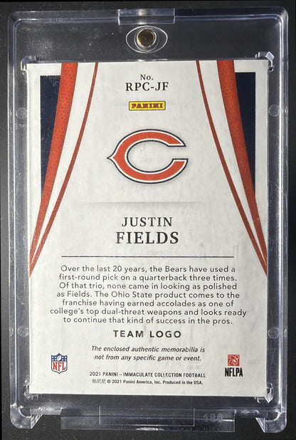 2021 Panini Immaculate Justin Fields #RPC-JF Rookie Player Caps 1/4 RC