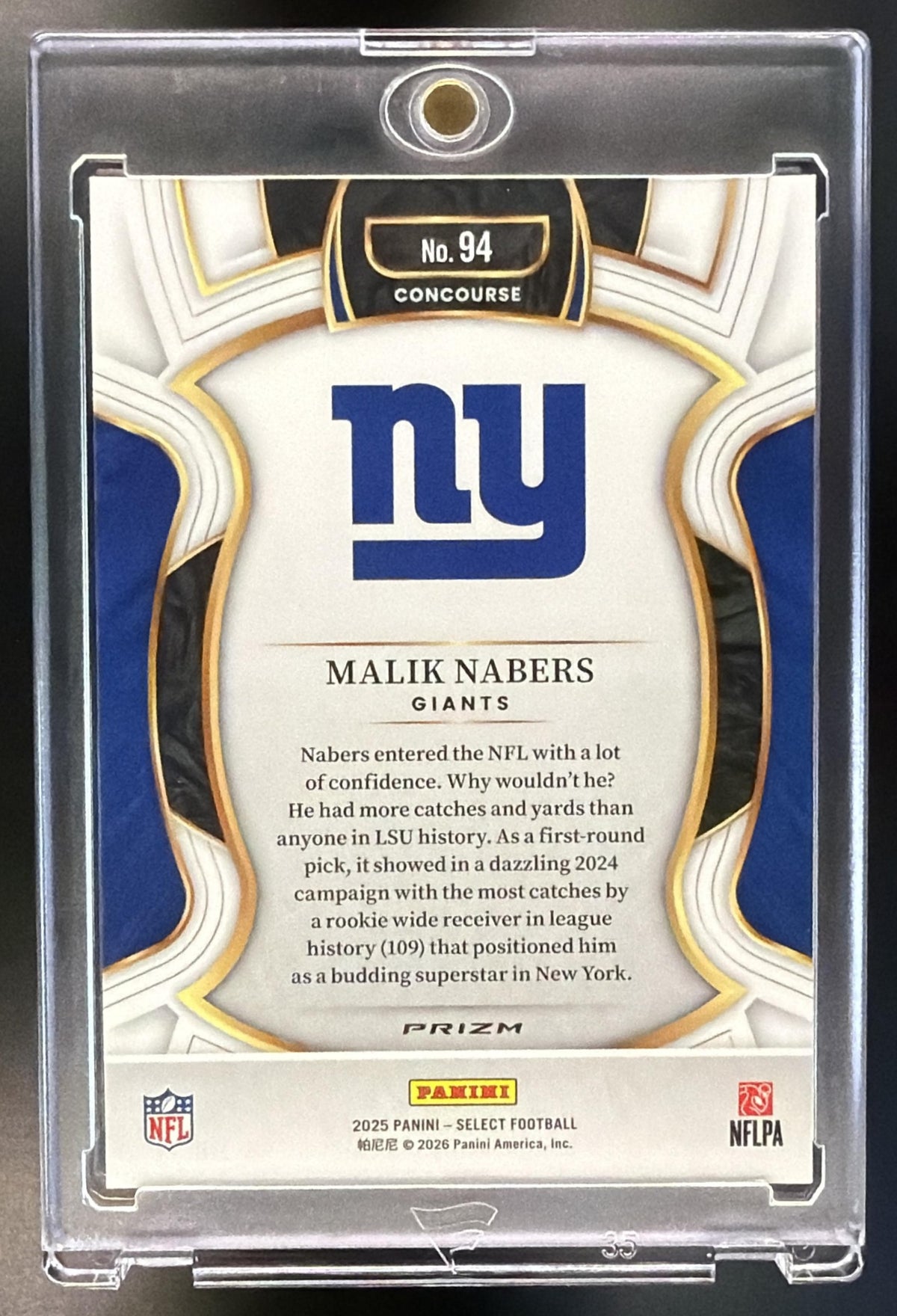 2025 Panini Select Malik Nabers #94 Zebra Shock