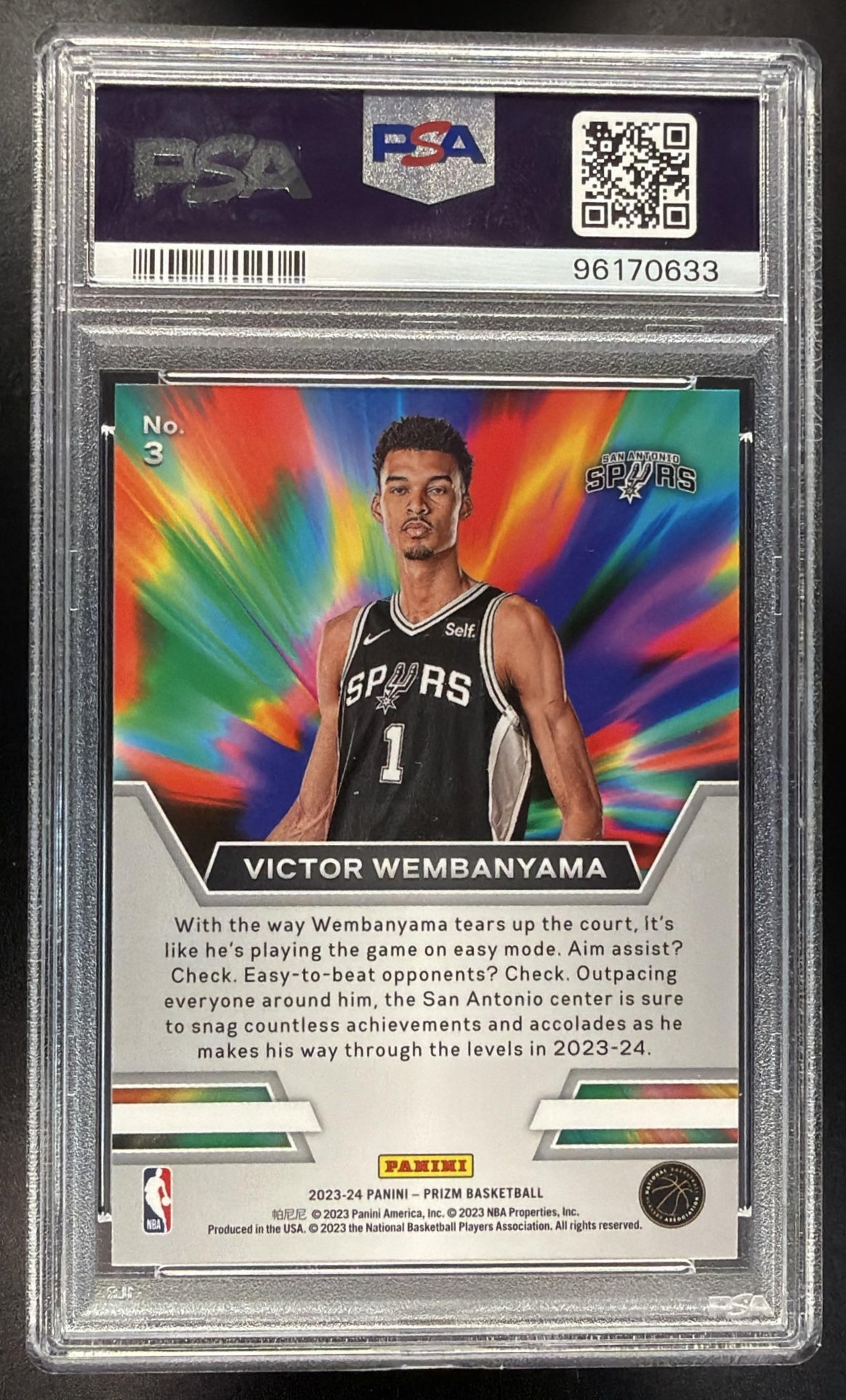 2023-24 Panini Prizm Victor Wembanyama #3 Instant Impact RC PSA 10