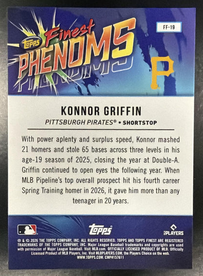 2026 Topps Finest Konnor Griffin #FF-19 Phenoms Geometric Refractor RC Pirates