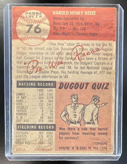 1953 Topps  Pee Wee Reese #76