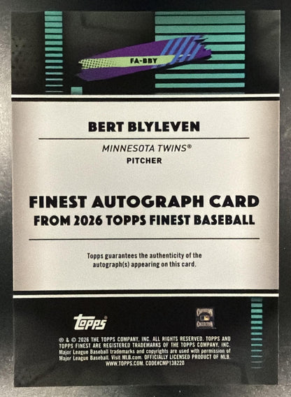 2026 Topps Finest Bert Blyleven #FA-BBY Auto Black Geometric Refractor 9/10