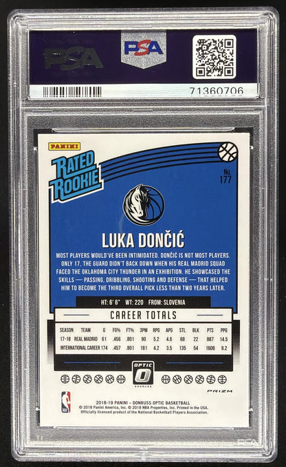 2018-19 Panini Donruss Optic Luka Doncic #177 Shock RC PSA 9