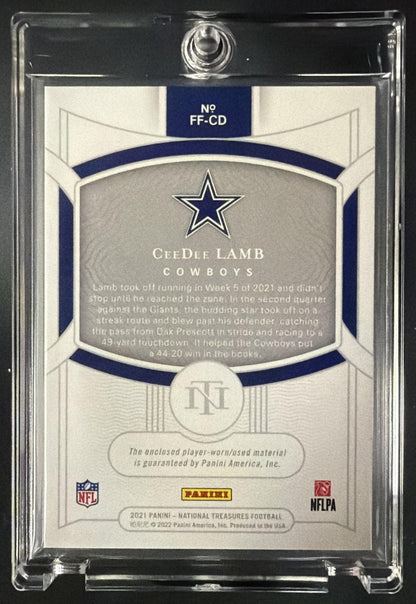 2021 Panini National Treasures CeeDee Lamb #FF-CD Framed Fabric /10 Patch
