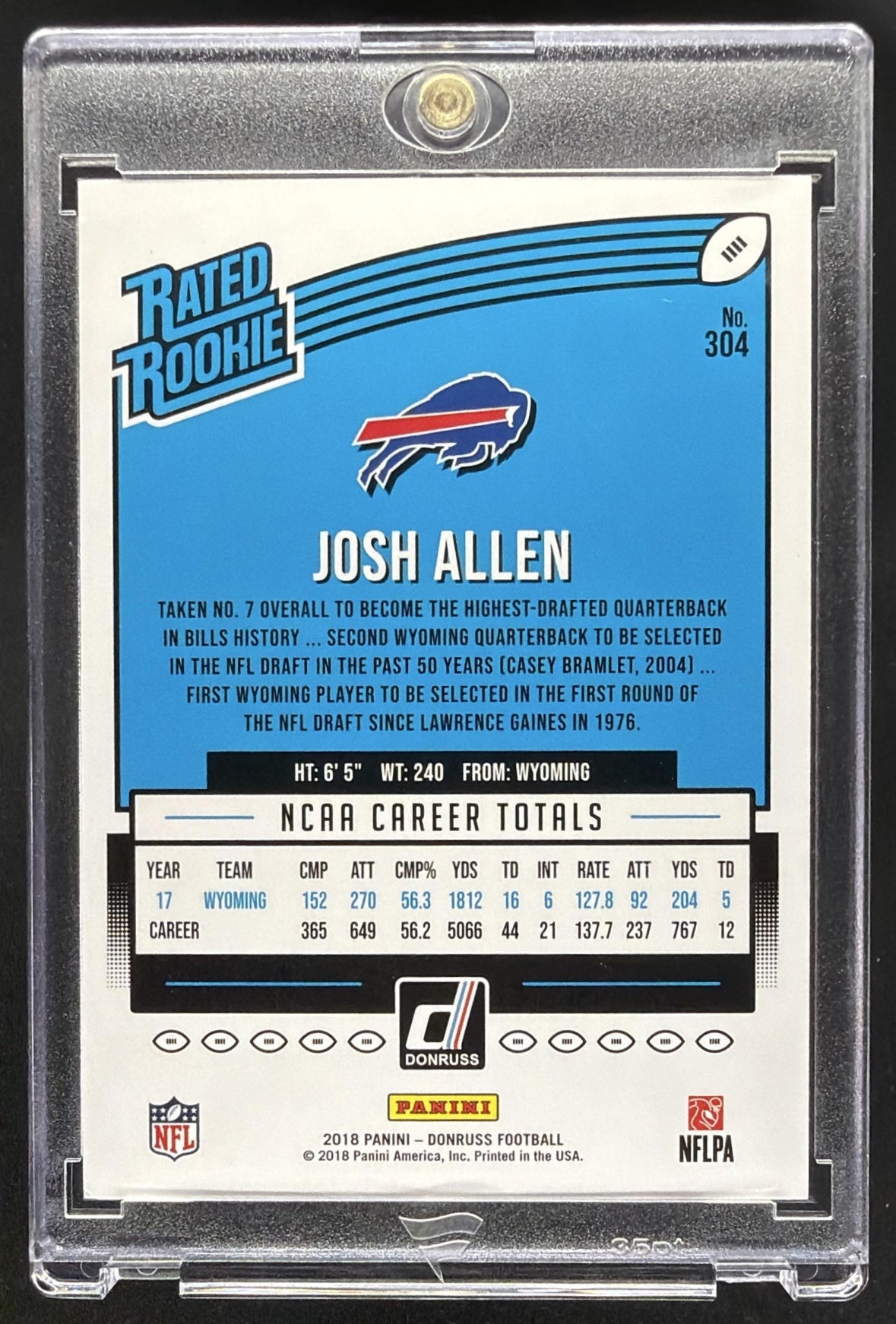 2018 Panini Donruss Josh Allen #304 RC