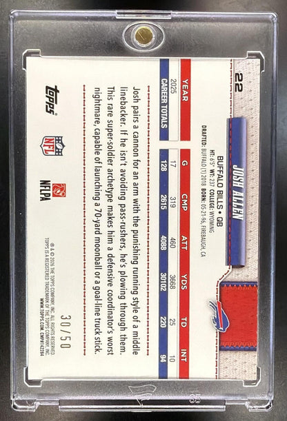 2026 Topps Josh Allen #22 /50 Canvas