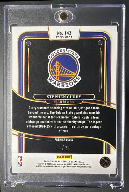 2024-25 Panini Select Stephen Curry #143 Premier Red Mojo Prizm /20