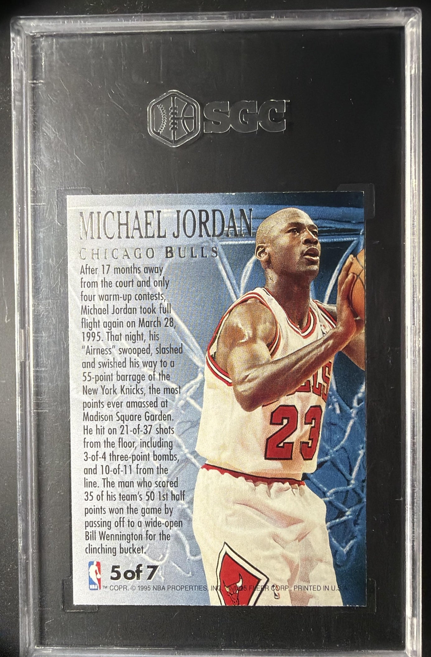 1995-96 Fleer Ultra Michael Jordan #5 Fabulous Fifties SGC 8.5