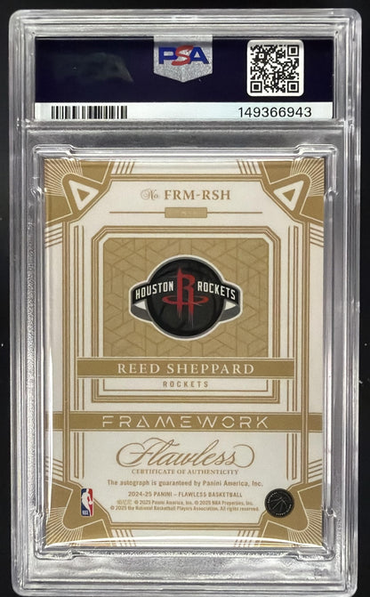 2024 Panini Flawless Reed Sheppard #3 Auto Sapphire /8 RC PSA 8