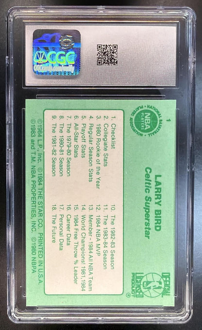1984 Star Larry Bird #1 Checklist CGC 6.5