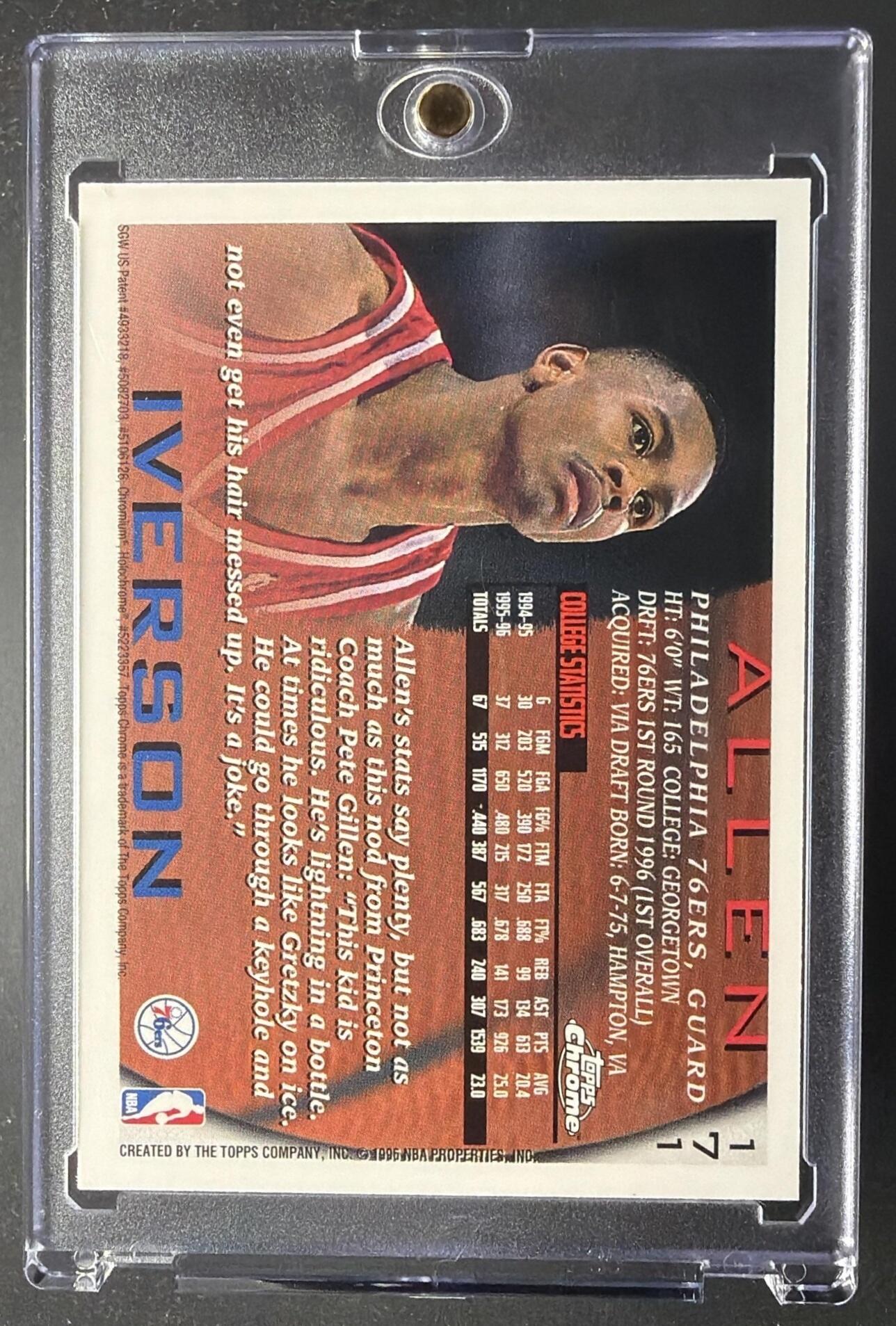 1996-97 Topps Chrome Allen Iverson #171 RC