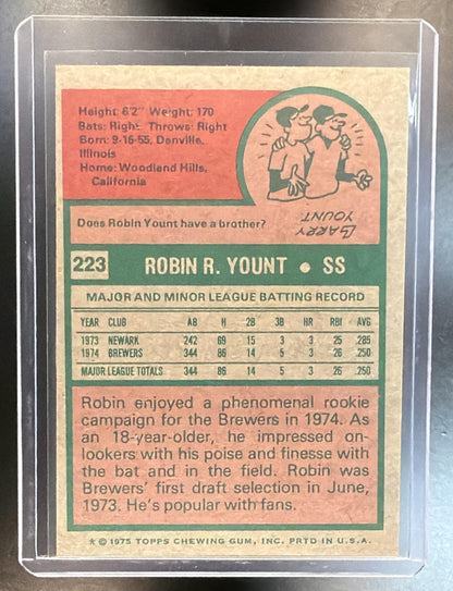 1975 Topps Robin Yount #223 RC Brewers