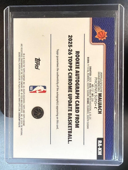 2025-26 Topps Chrome NBA Khaman Maluach #RA-KM Lava Lamp Blue/Green Auto 019/125 RC
