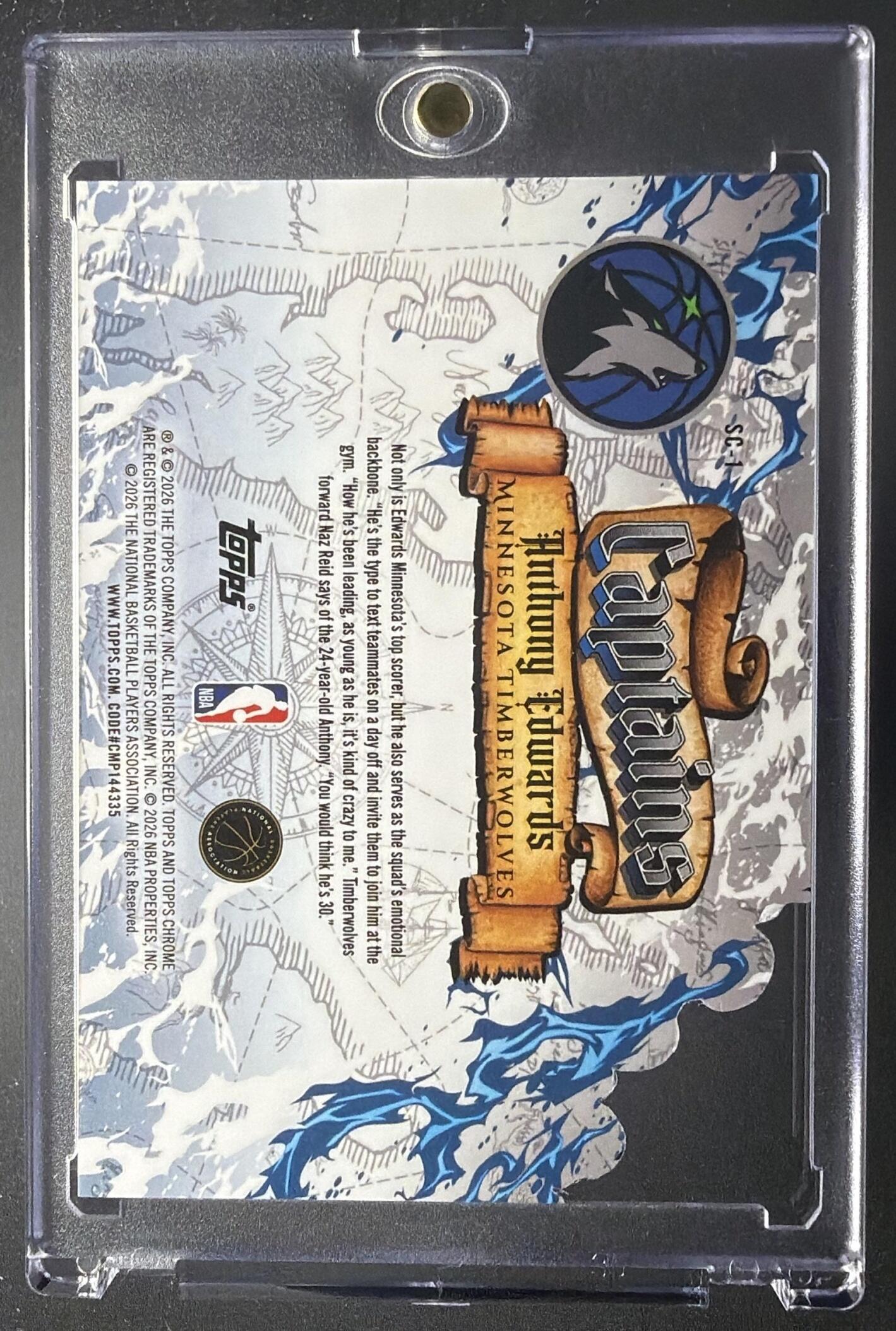 2025-26 Topps Chrome Update Anthony Edwards #SC-1 Captains