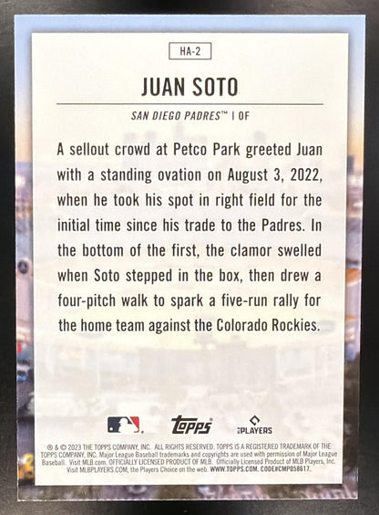 2023 Topps Juan Soto #HA-2 Home Field Advantage