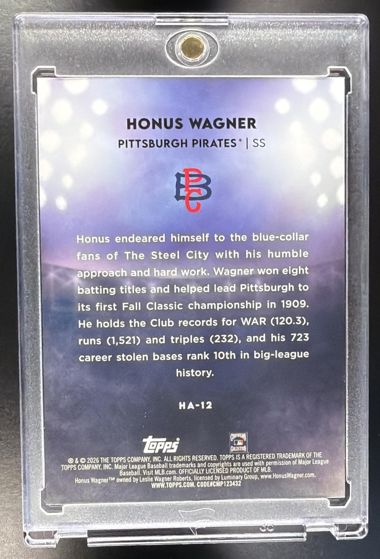 2026 Topps Series 1 Honus Wagner #HA-12 Home Field SSP