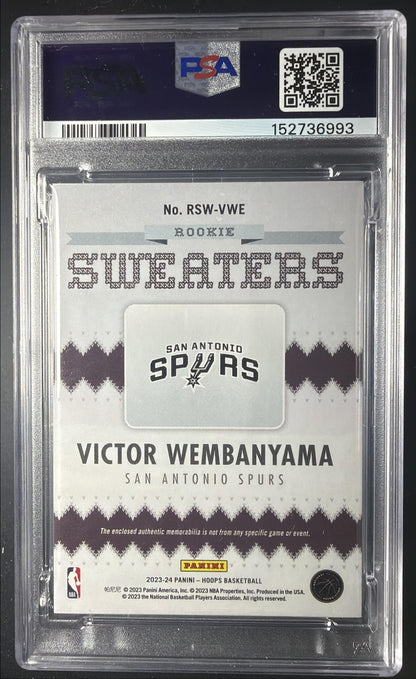 2023-24 Panini Hoops Victor Wembanyama #23 Sweater RC PSA 8