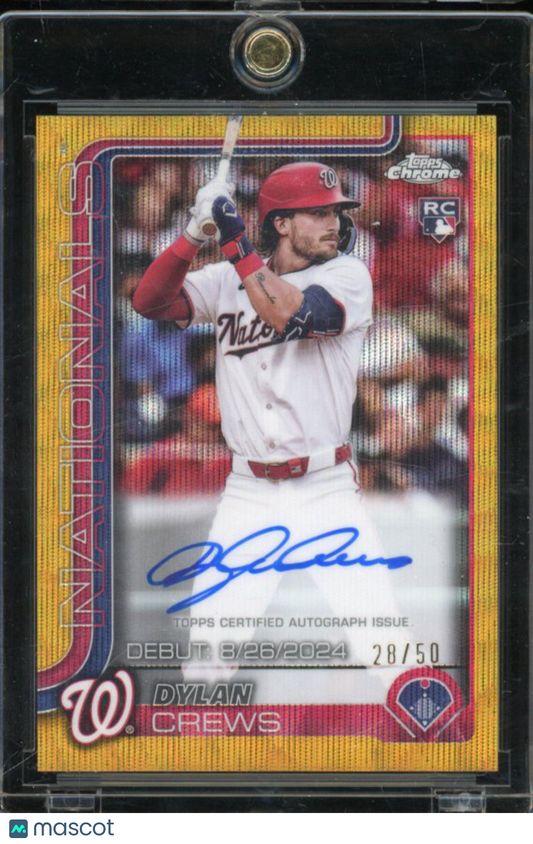 2025 Topps Chrome Dylan Crews Gold Wave Rookie Auto /50