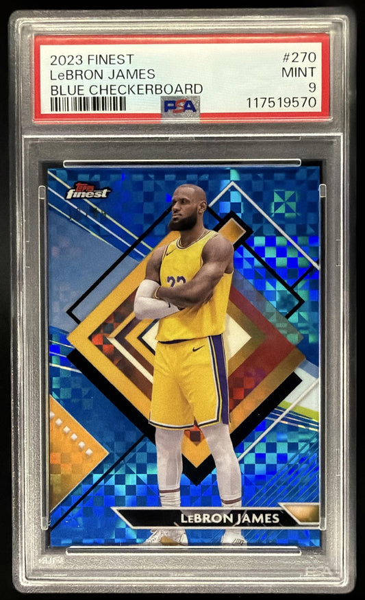 2023-24 Toppa Finest Lebron James Blue Checkerboard /49 PSA 9