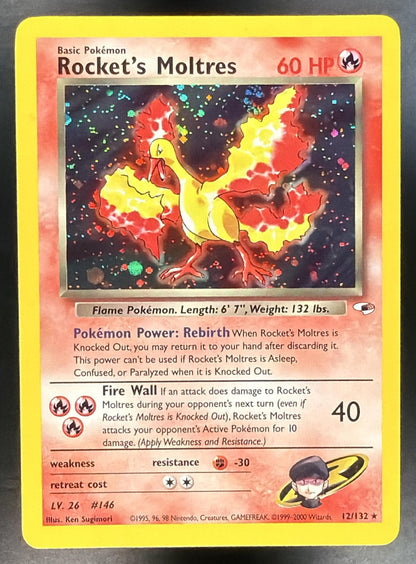 2000 Pokemon Gym Heroes Rocket's Moltres Unlimited Holo 12/132 NM