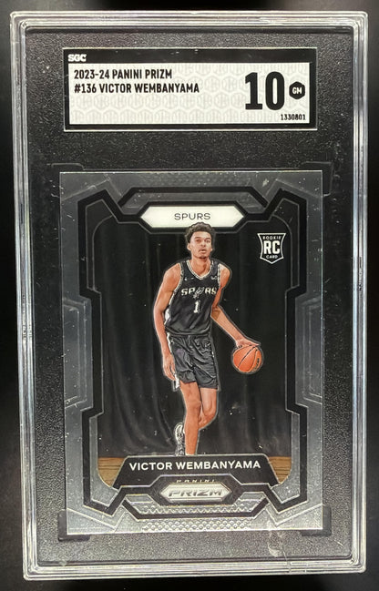 2023-24 Panini Prizm Victor Wembanyama #136 RC SGC 10