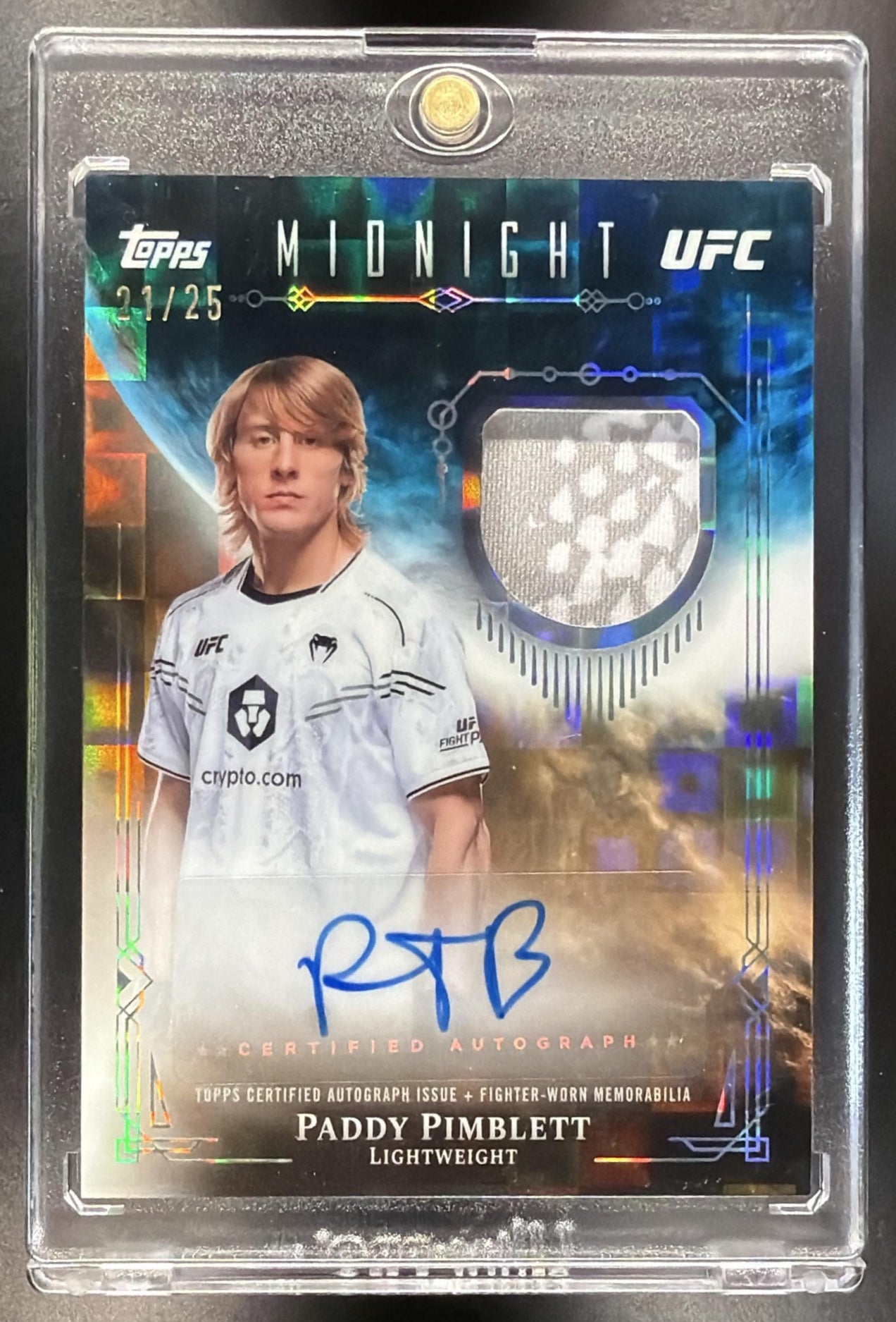 2026 Topps Midnight UFC Paddy Pimblett #VRA-PP Relic Auto Moonrise 21/25