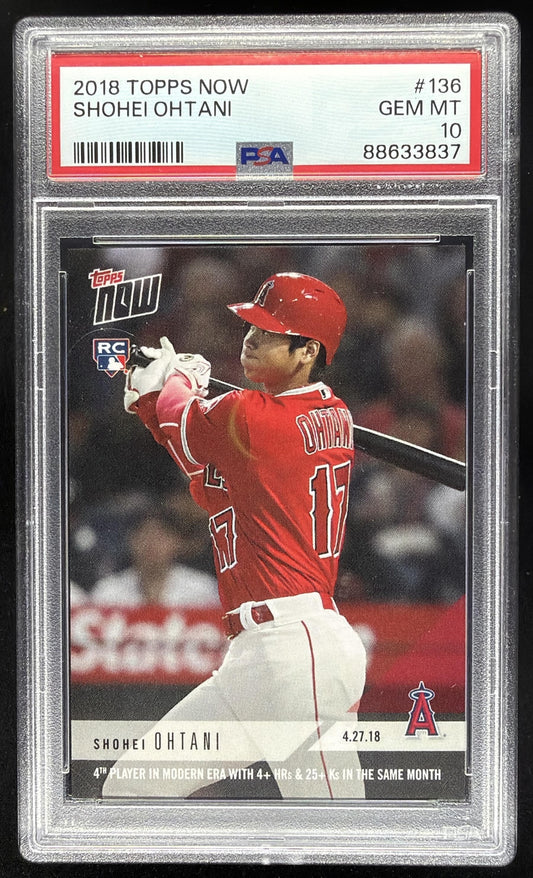2018 Topps Now Shohei Ohtani #136 RC PSA 10