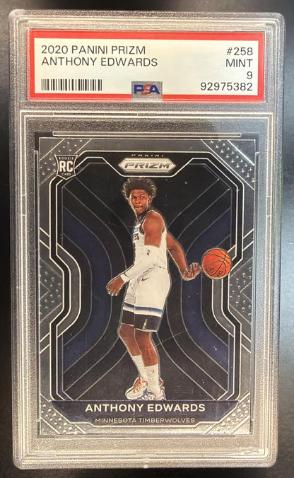 2020-21 Panini Prizm Anthony Edwards #258 Rookie PSA 9 Timberwolves