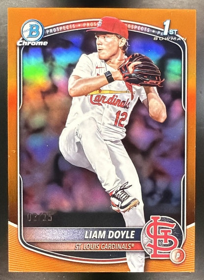 2025 Bowman Draft Liam Doyle #BDC-12 Chrome Orange Refractor /25 1st Prospect