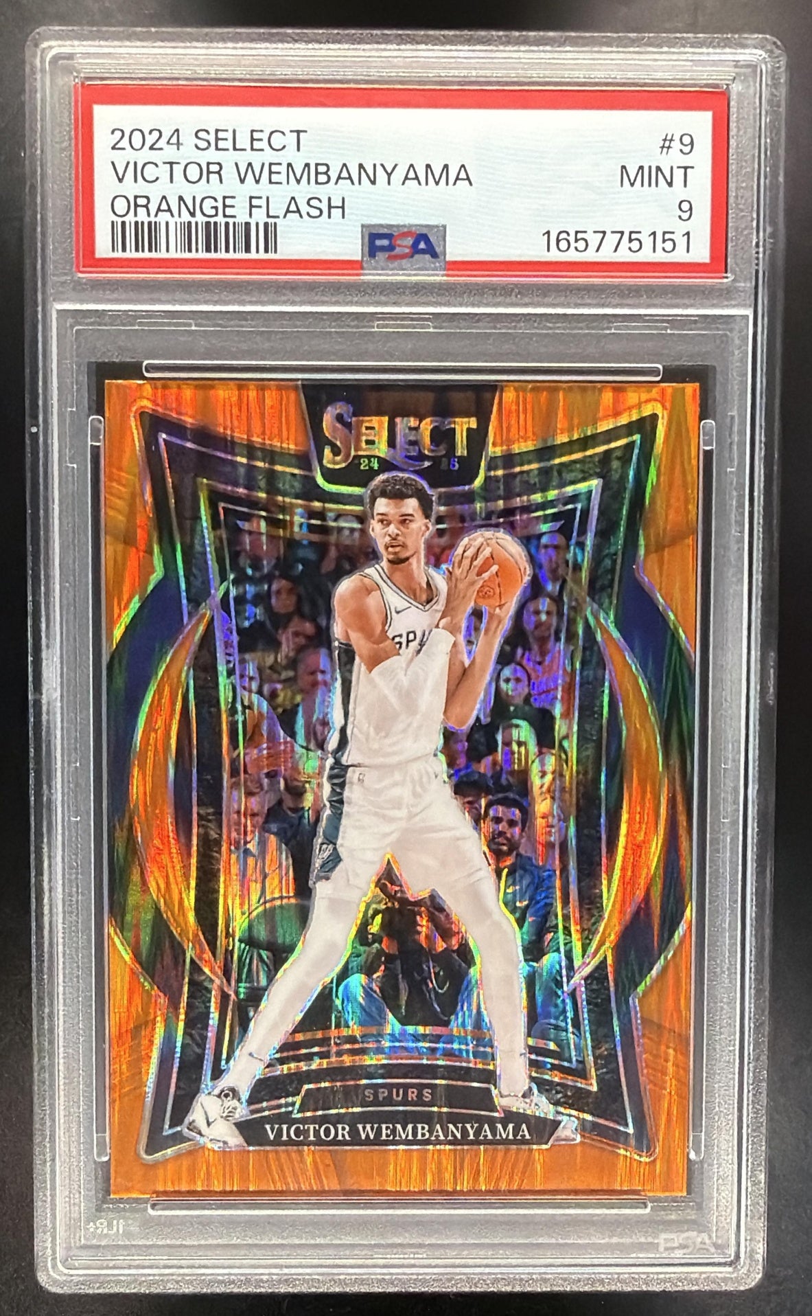 2024-25 Panini Select Victor Wembanyama #9 Concourse Orange Flash Prizm PSA 9