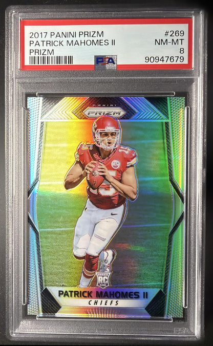 2017 Panini Prizm Patrick Mahomes II #269 RC PSA 8