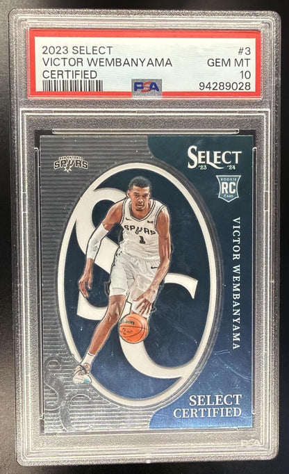 2023-24 Panini Select Victor Wembanyama #3 Certified RC PSA 10