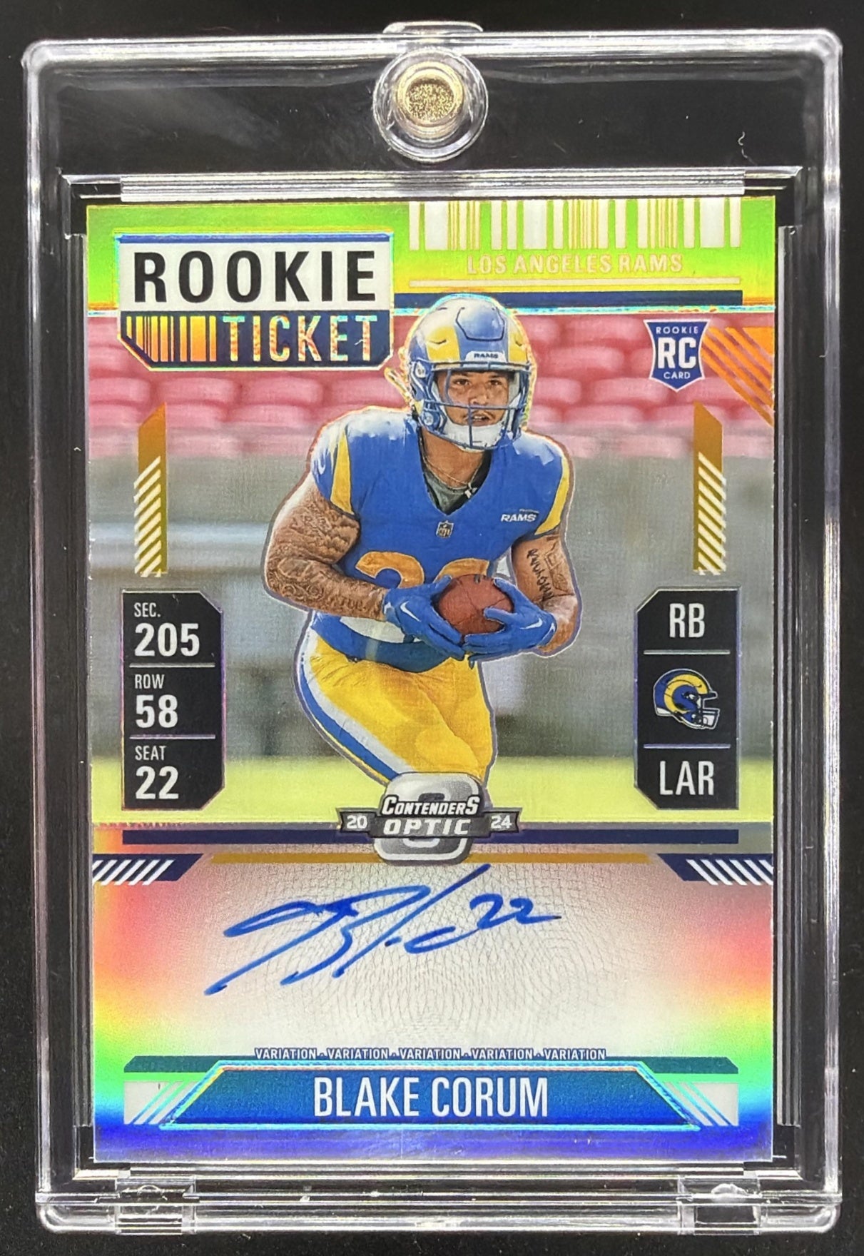 2023 Panini Contenders Optic Blake Corum Gold /10 Rc Auto